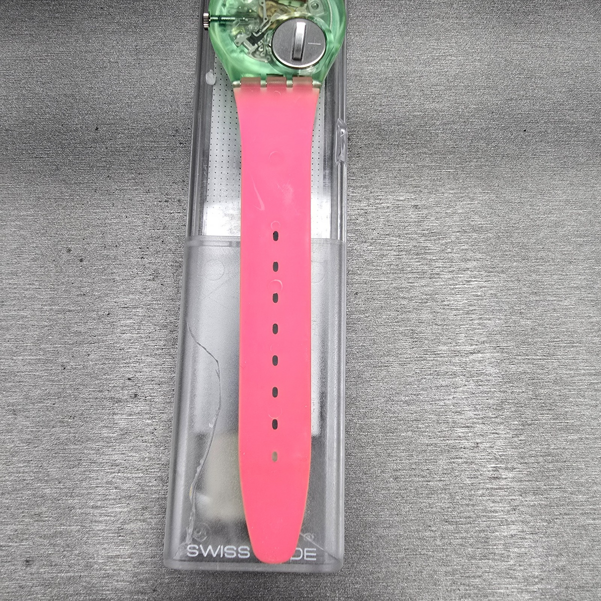Swatch Frische Fische Watch Men 34mm Blue Dial Green Case GG116 New Battery NOS10