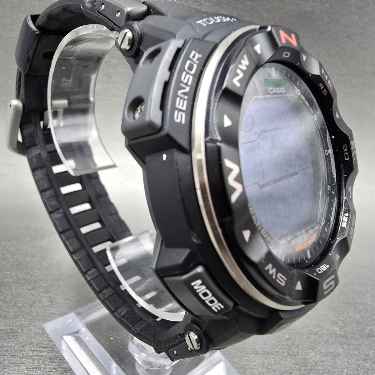 Casio Protek PRW-2500 Watch Men 51mm Digital Black triple Senor Alarm Works JP233