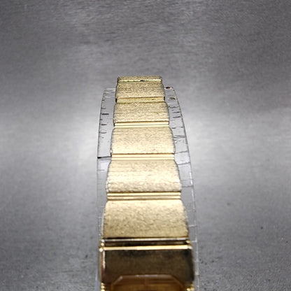 Seiko Tank Watch Women 13mm Champagne Dial Gold Tone 2e205030 New Battery4