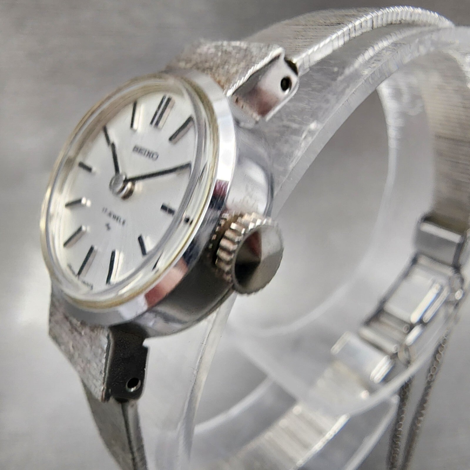 VTG Seiko Watch Women 19mm White Dial Gold Plated Manual Wind 110690 Runs1