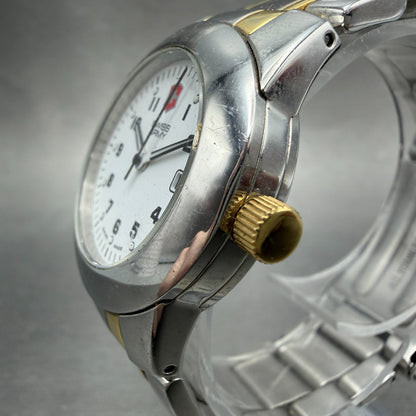 Swiss Army Peak Watch Women 30mm White Dial Two Tone Date Round Victorinox PARTS3