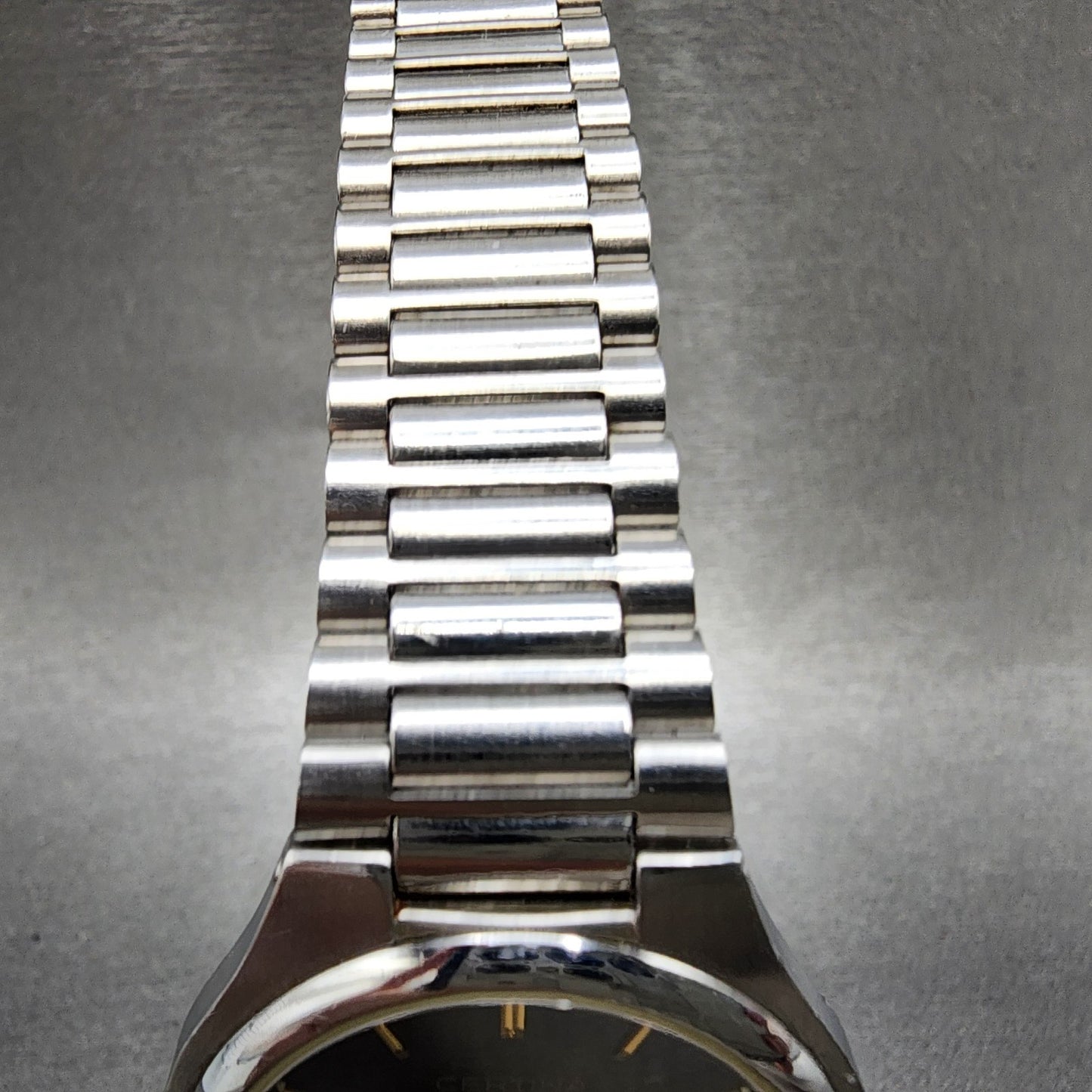 Certina DS Q Watch Men 34mm Black Dial Silver Tone Date Round READ!!! New Batt4