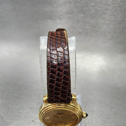 Seiko Lassale Watch Women 19mm Champagne Dial Gold Tone 14000888 New Battery4