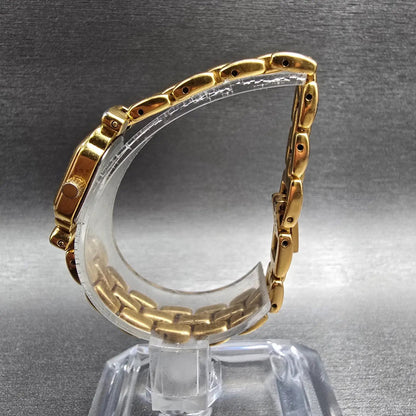 Bulova Watch Women 14mm MOP Dial Gold Hexagon 97S30 New Battery Diamond VTG6