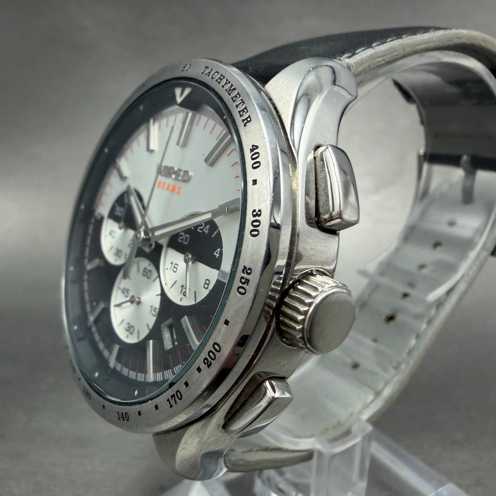 Seiko Wired Beams Chronograph Watch Men 44mm Black & Silver Dial Steel NewBat4