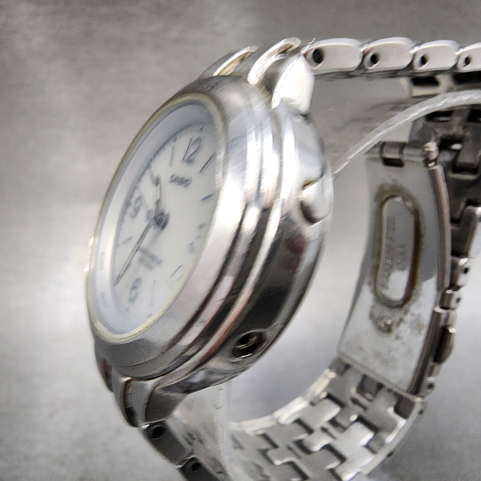 Casio Waveceptor Watch Women 33mm White Dial Silver Tone Date Round Runs READ!!!2