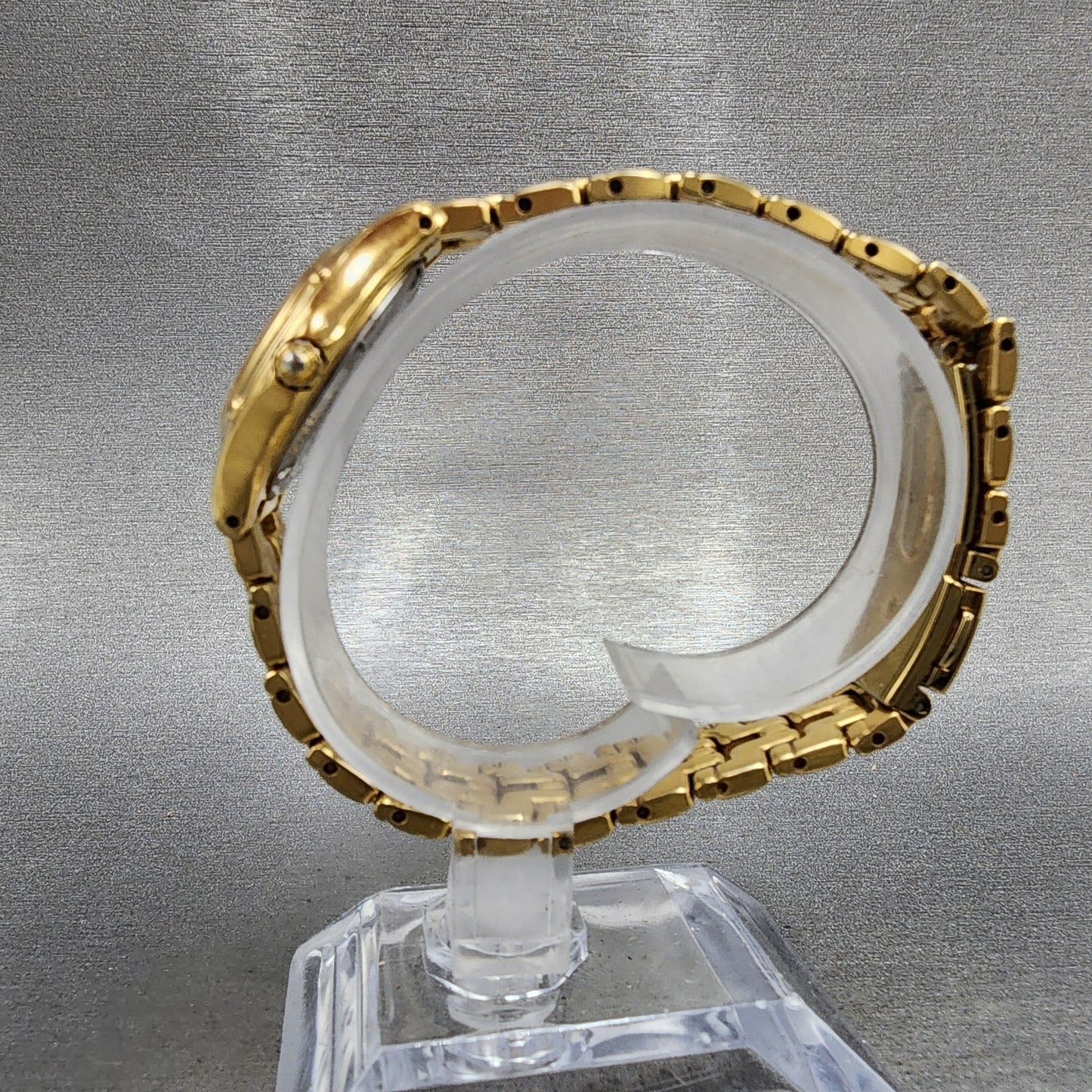 Seiko Watch Women 26mm Champagne Dial Gold Tone Date Round 7n820599 New Battery6