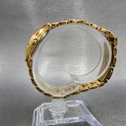 Seiko Watch Women 26mm Champagne Dial Gold Tone Date Round 7n820599 New Battery6