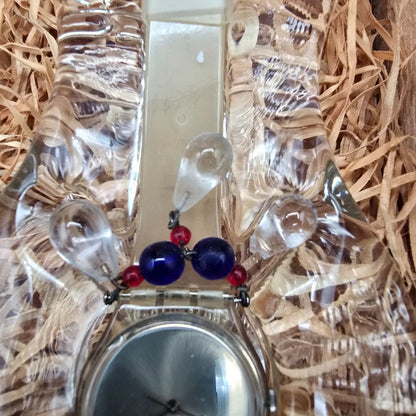 Swatch Chandelier Watch Men 34mm Silver Dial Clear GZ125 New Battery NOS Crate6