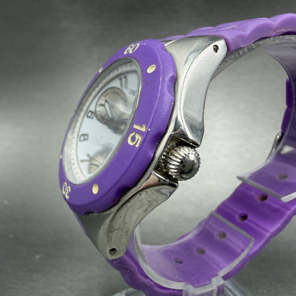Invicta Angle Watch Women 38mm White Dial Steel Daydate Purple 0702 New battery2