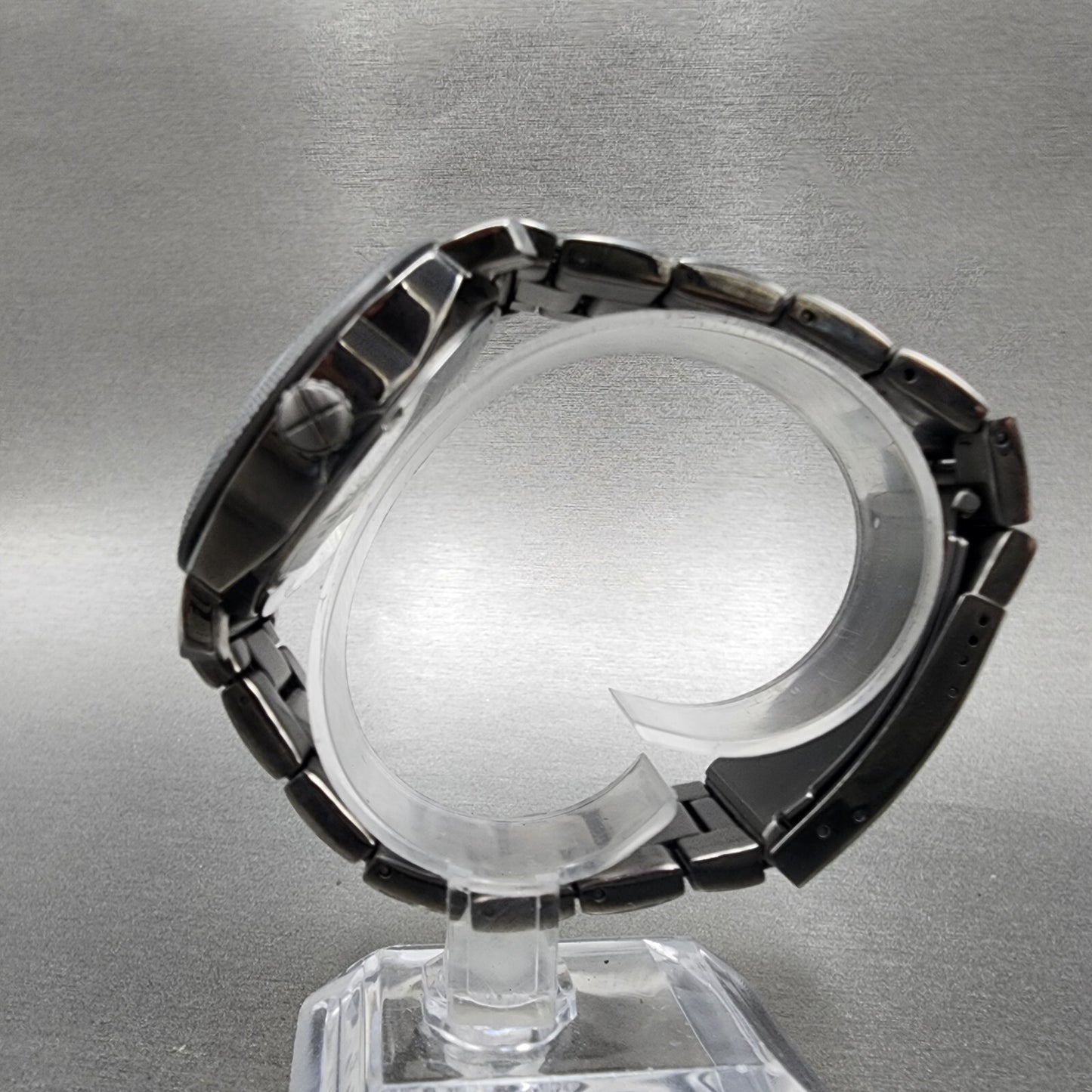 Fossil Machine Watch Men 42mm Black Dial Gray Tone Date Round FS4774 New Batt6