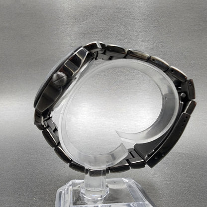 Fossil Machine Watch Men 42mm Black Dial Gray Tone Date Round FS4774 New Batt6