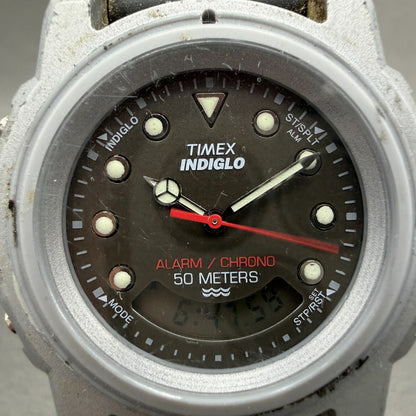 Timex Reef Gear Watch Men 42mm Gray Dial Silver Tone Ana Digi New Battery1