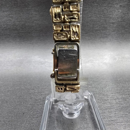 Seiko Watch Women 16mm Gold Dial Gold Nugget Round 11-0549 Manual Wind VTG JP7