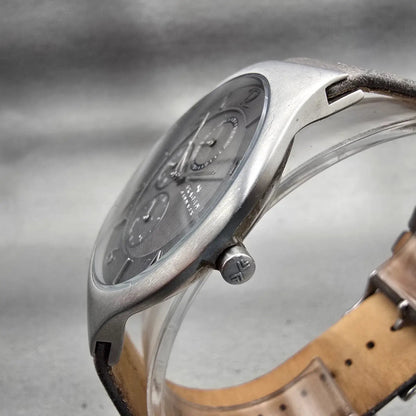 Skagen Watch Men 41mm Brown Dial Silver Tone Daydate Round SKW6116 New Battery2