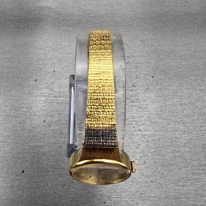 Seiko Watch Women 20mm Gold Dial Gold Tone Oval 1421-5710 New Battery Vintage4