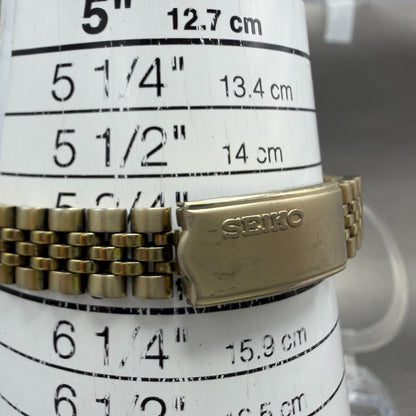 Seiko Watch Women 24mm Champagne Dial Gold Tone Daydate Round 7N83-0049 New Bat910