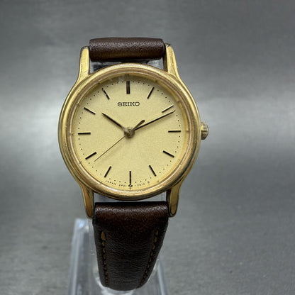 Seiko Watch Women 23mm Champagne Dial Gold Tone Round 2p21-0a9a New Battery0