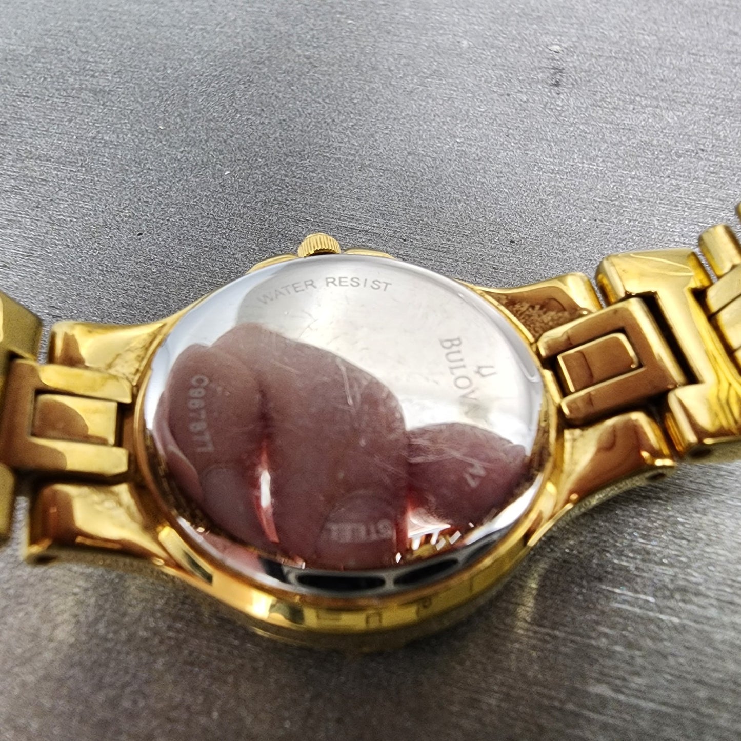 Bulova Watch Women 25mm White Dial Gold Tone Date Diamond Bezel 98R73 New Batt9