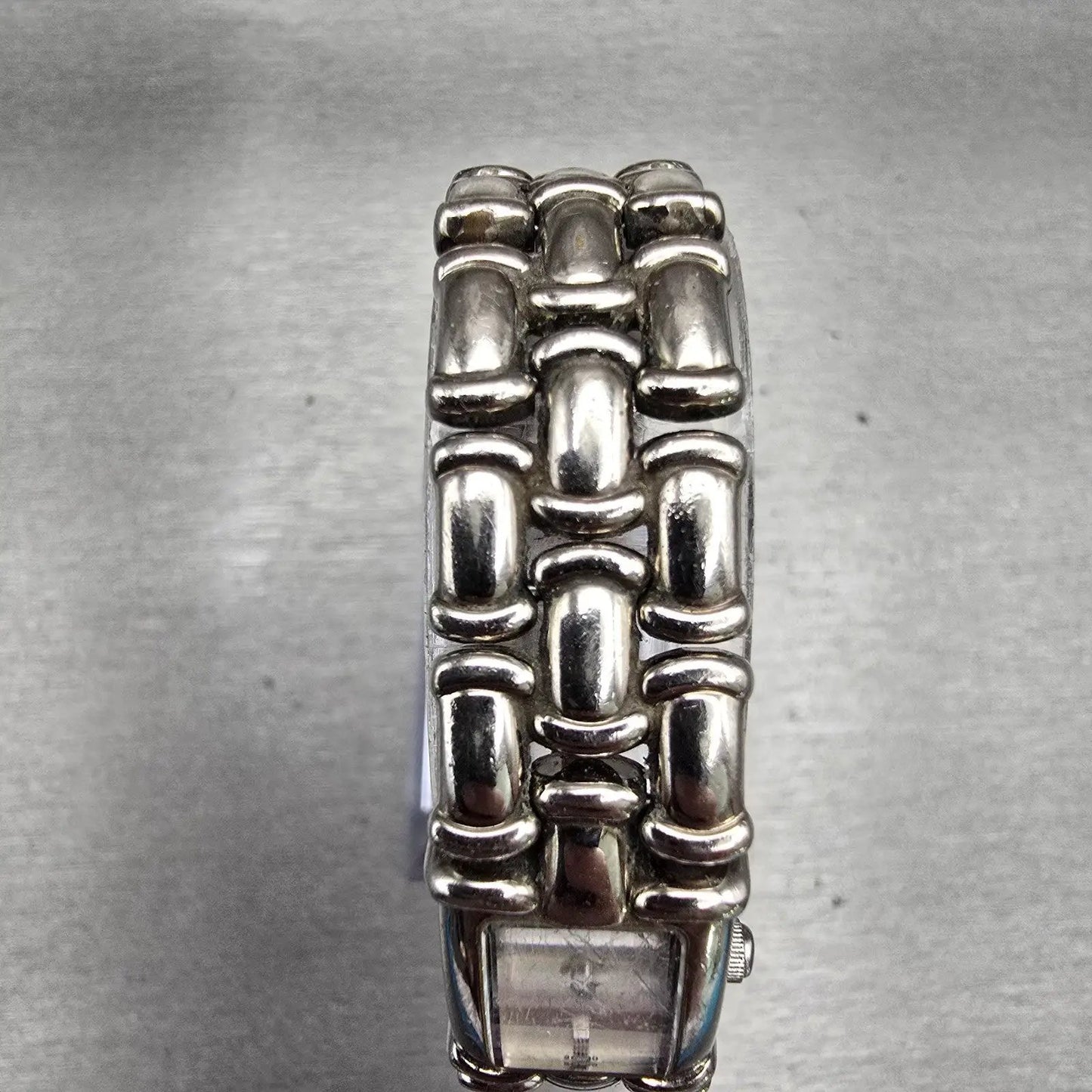 Bulova Watch Women 14mm Silver Dial Silver Tone Rectangle New Battery 96L80 VTG4