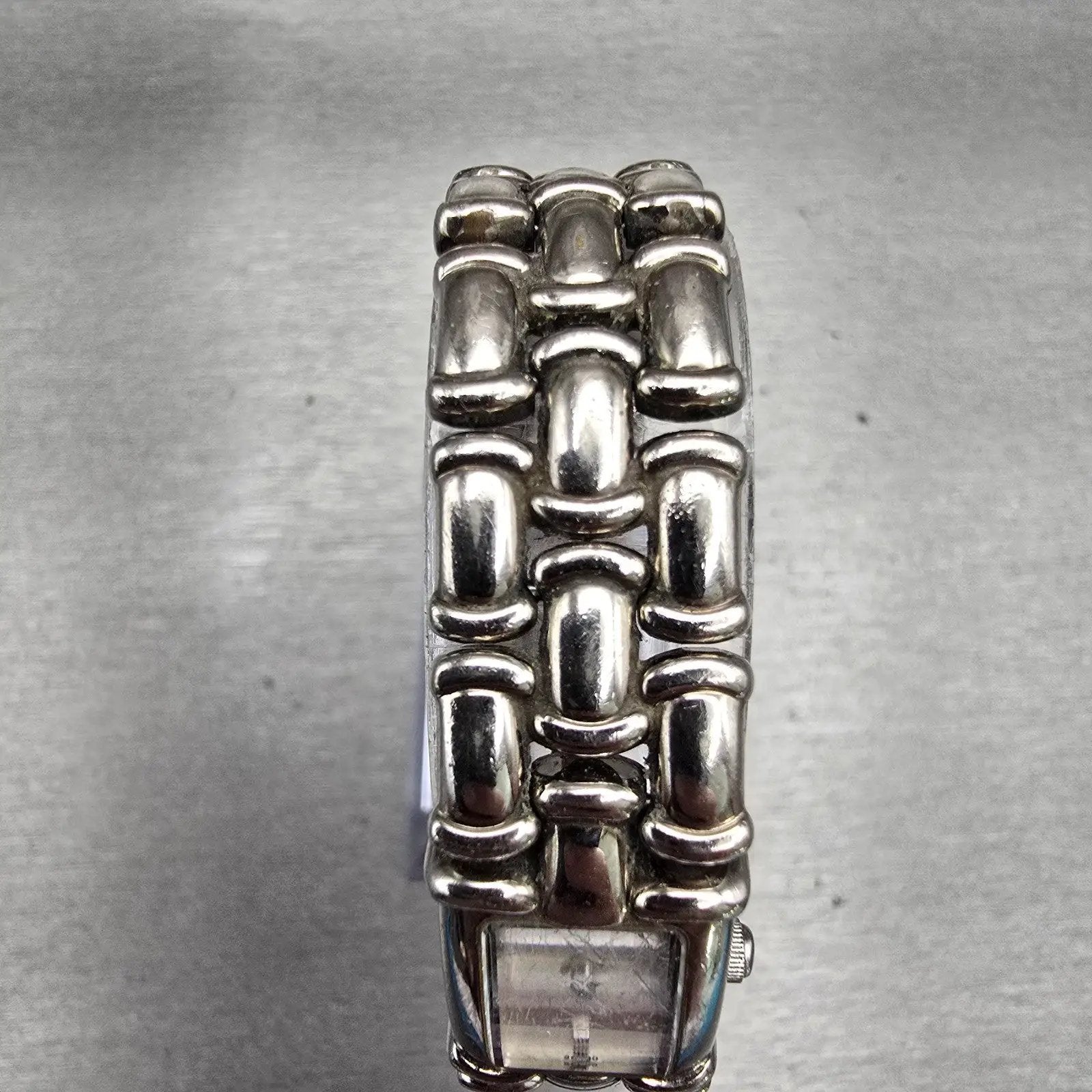 Bulova Watch Women 14mm Silver Dial Silver Tone Rectangle New Battery 96L80 VTG4