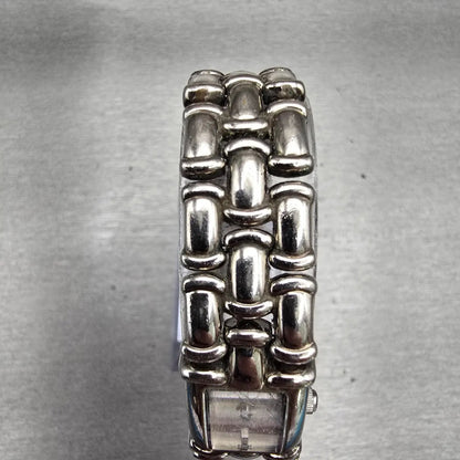 Bulova Watch Women 14mm Silver Dial Silver Tone Rectangle New Battery 96L80 VTG4