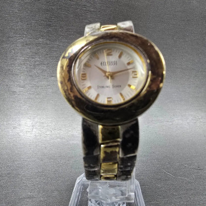 Ecclissi Watch Women 26mm Silver Dial Two Tone Sterling Silver 32250 New Battery5
