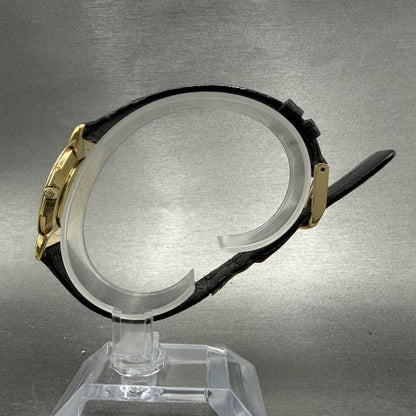 Gucci Watch Men 31mm Black Dial Gold Tone Vintage Roman Numerals 3400F PARTS7
