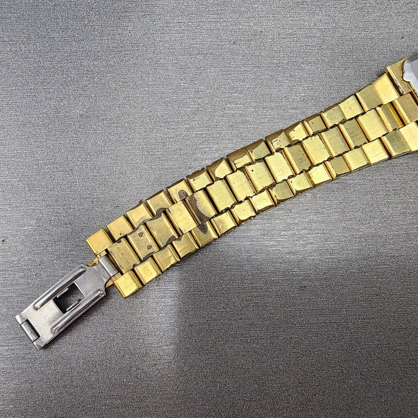Longines Tank Watch Men 23mm Gold Dial Gold Tone Rectangle PARTS Vintage11