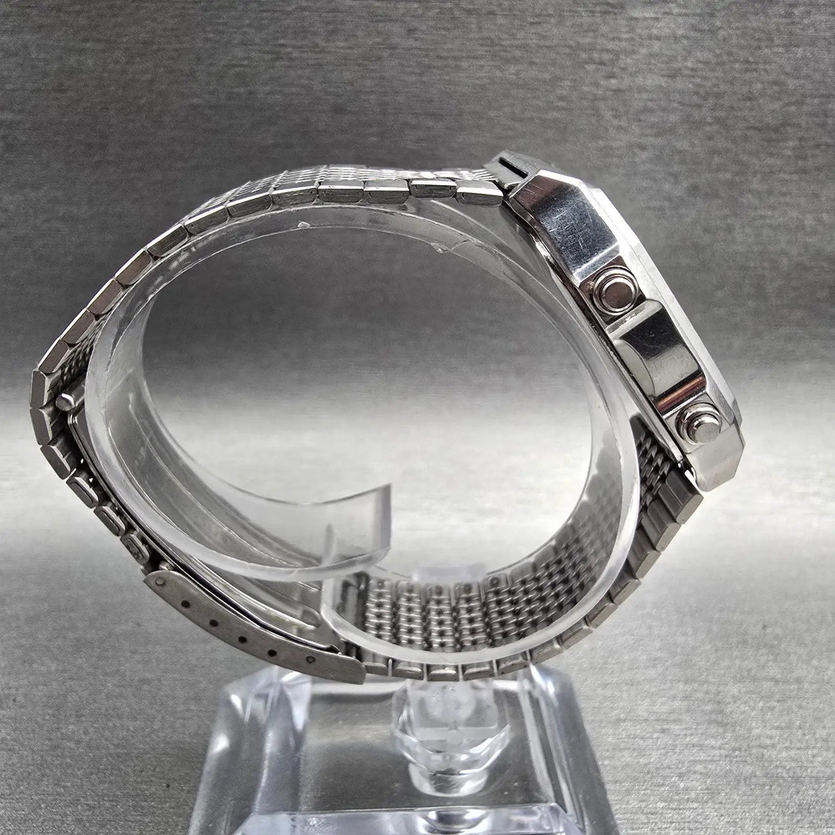 Seiko SilverWave Watch Men 32mm Silver Dial Silver Chrono Alarm H449-5020 NewBat8