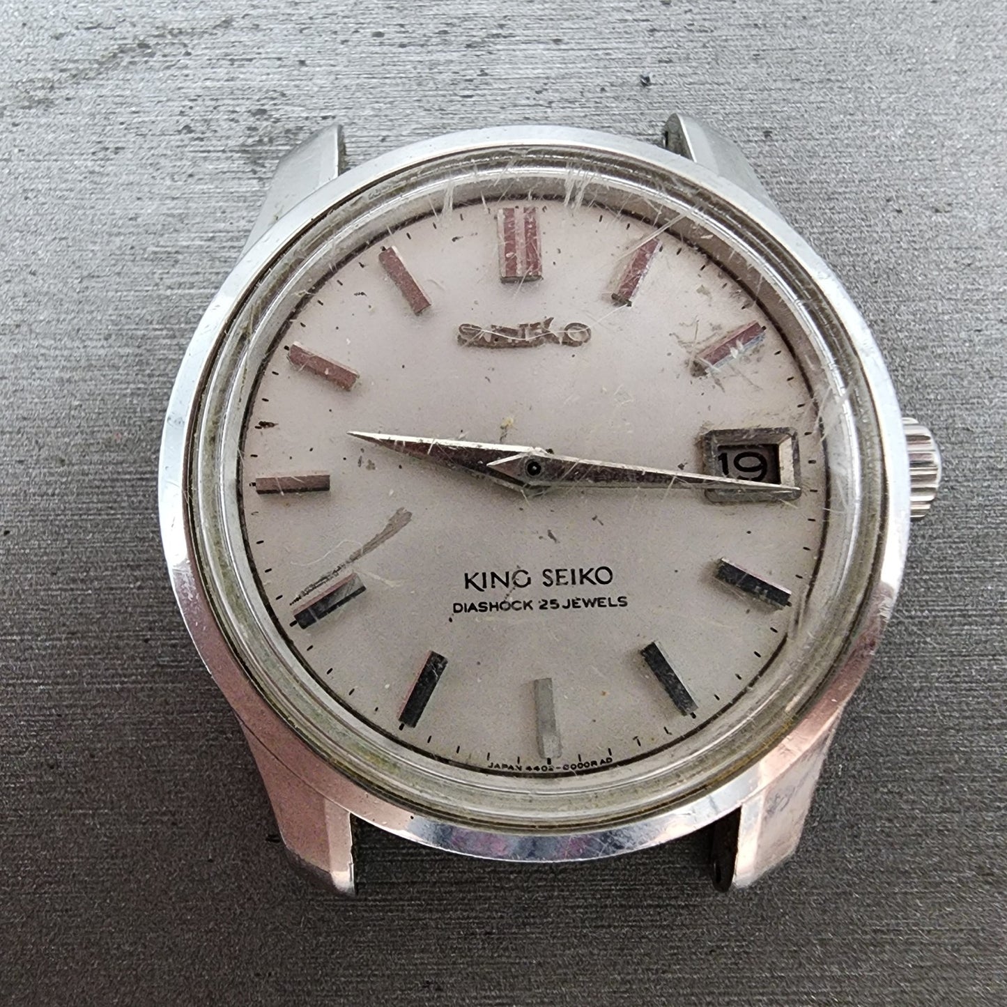 Seiko King Seiko Watch Men 35mm Silver Dial Silver Tone 44028000 Runs READ!!!!!1