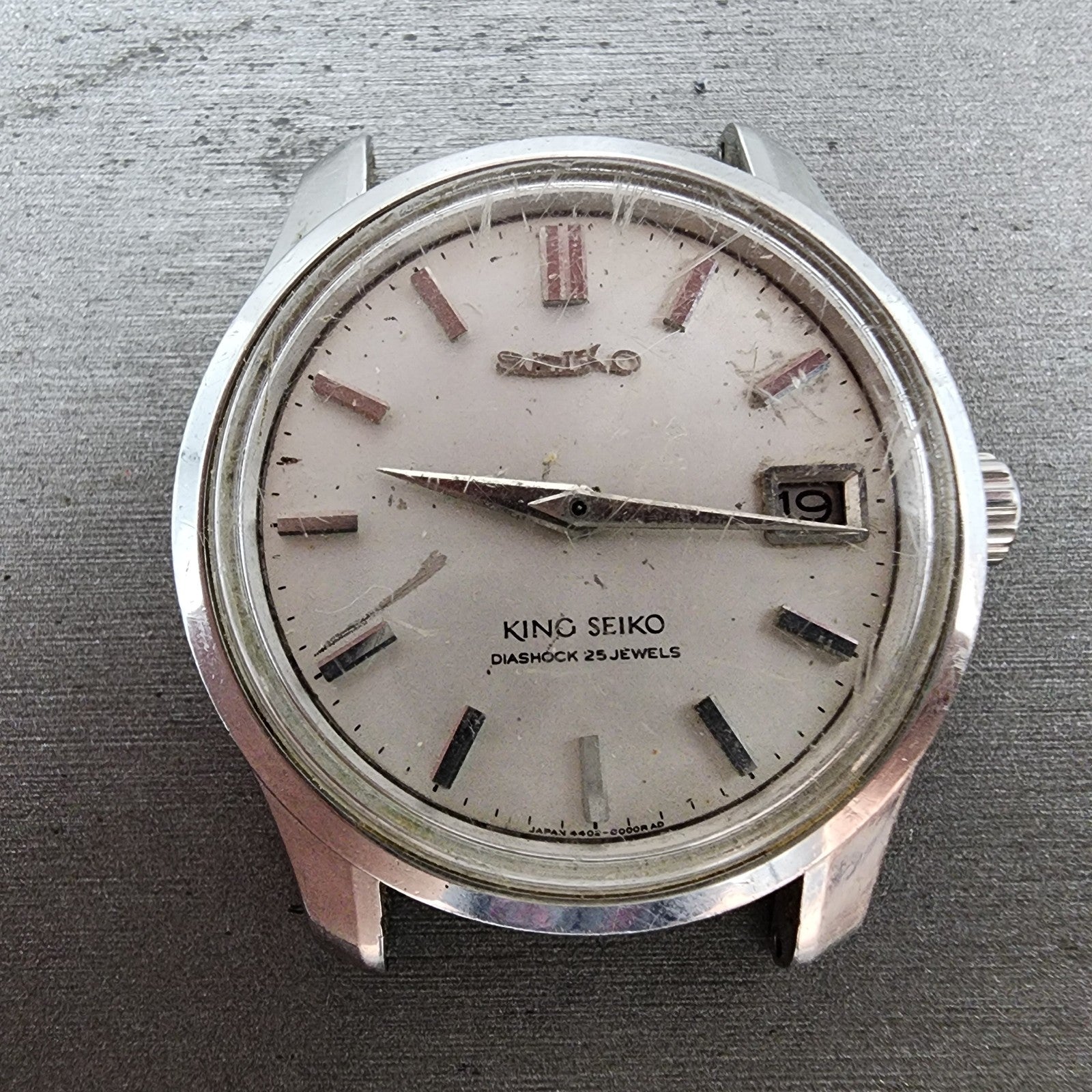 Seiko King Seiko Watch Men 35mm Silver Dial Silver Tone 44028000 Runs READ!!!!!1