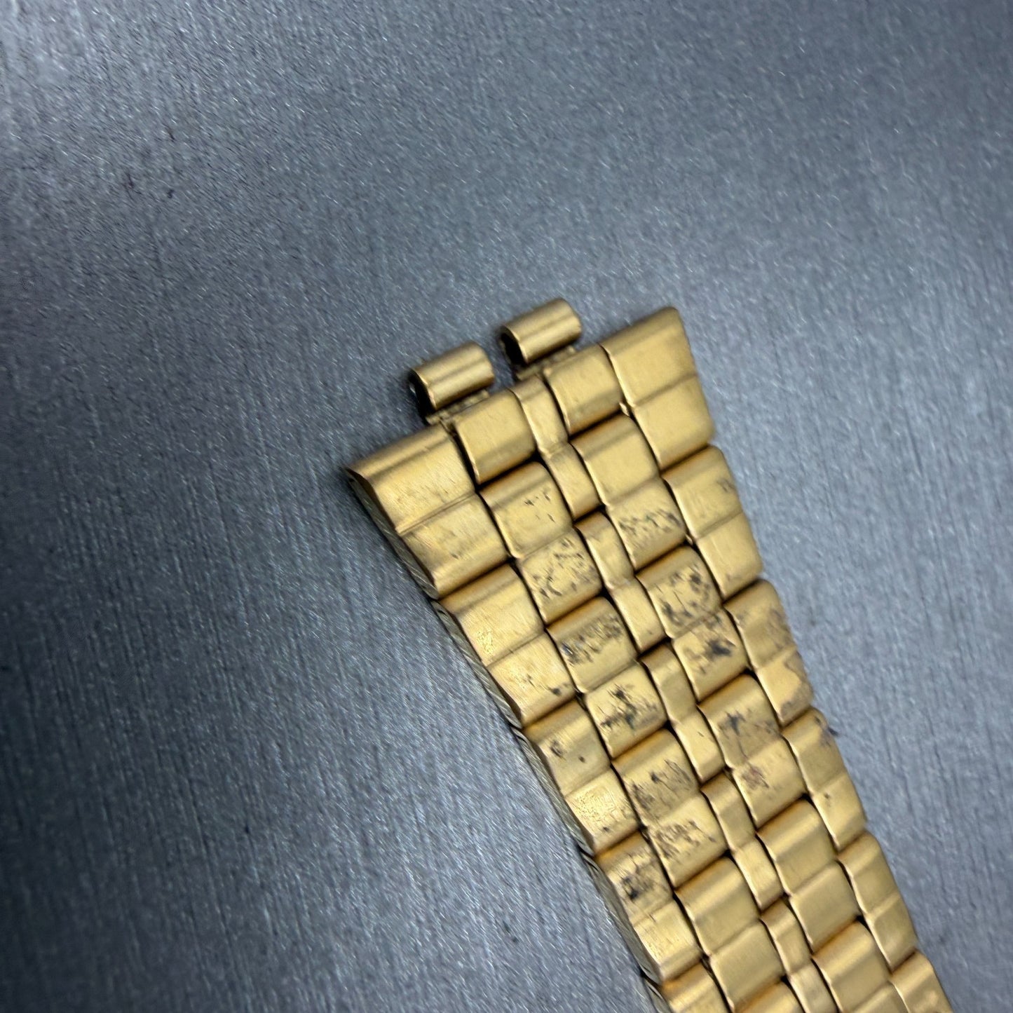 Seiko Bracelet 21mm Stainless Steel Gold Tone Tri Folding Clasp Vintage Japan G813