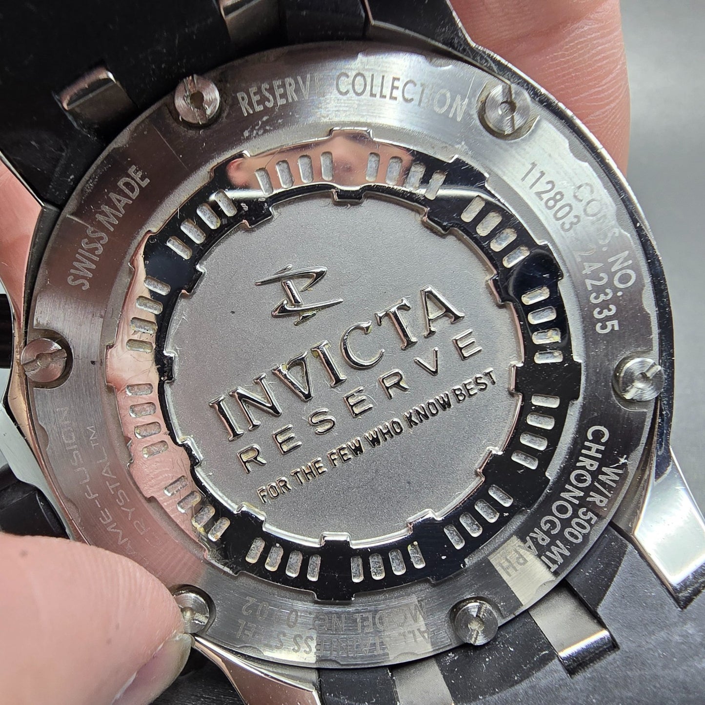 Invicta Reserve chronograph Dive Watch Men 51mm Black Dial Steel 0902 NewBattery6