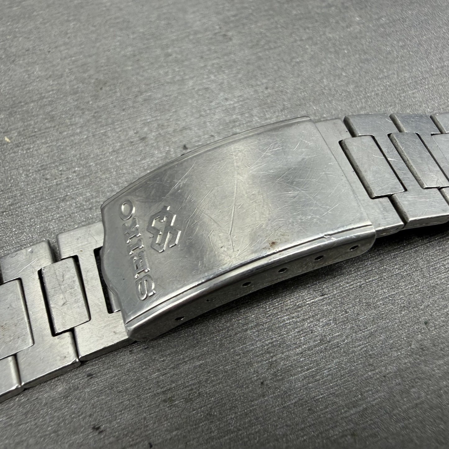 Seiko SQ Bracelet C202 Stainless Steel Tri Folding Clasp 8mm Vintage Japan B4