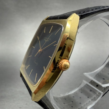 Longines Tank Watch Men 29mm Black Dial Gold Tone Rectangle  3699 952 New Batt2