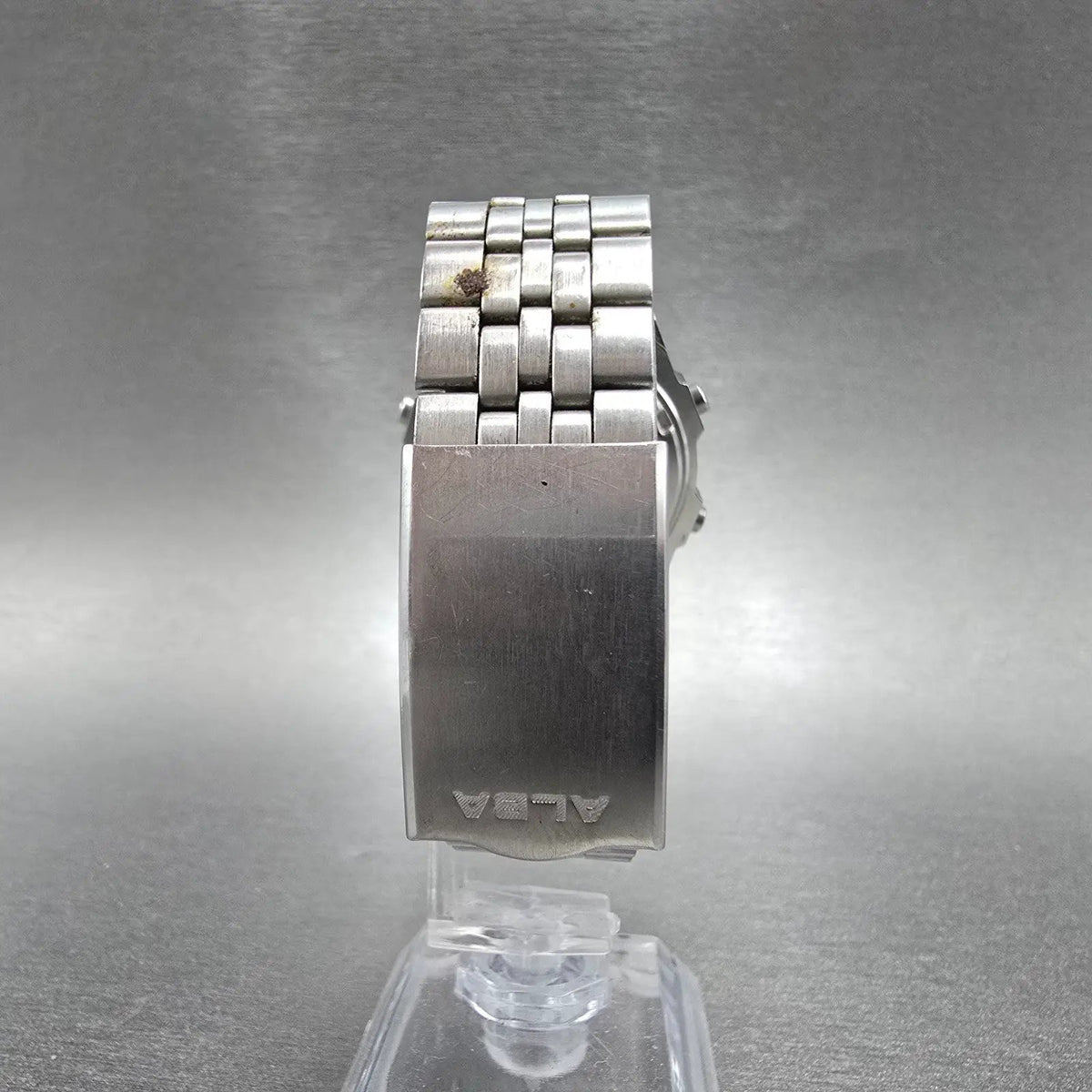 Alba Digital Watch Men 33mm Silver Alarm Chronograph Y749-5140 VTG Seiko PARTS8
