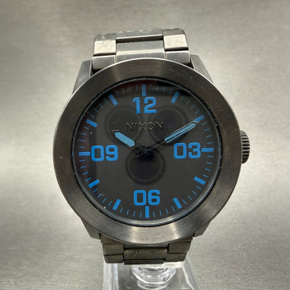Nixon The Private Watch Men 42mm Black Dial Black Tone Round Bracelet new Batt0