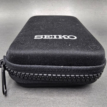 Seiko Travel Watch Case Black Fabric Plastic Rectangle Zipper1