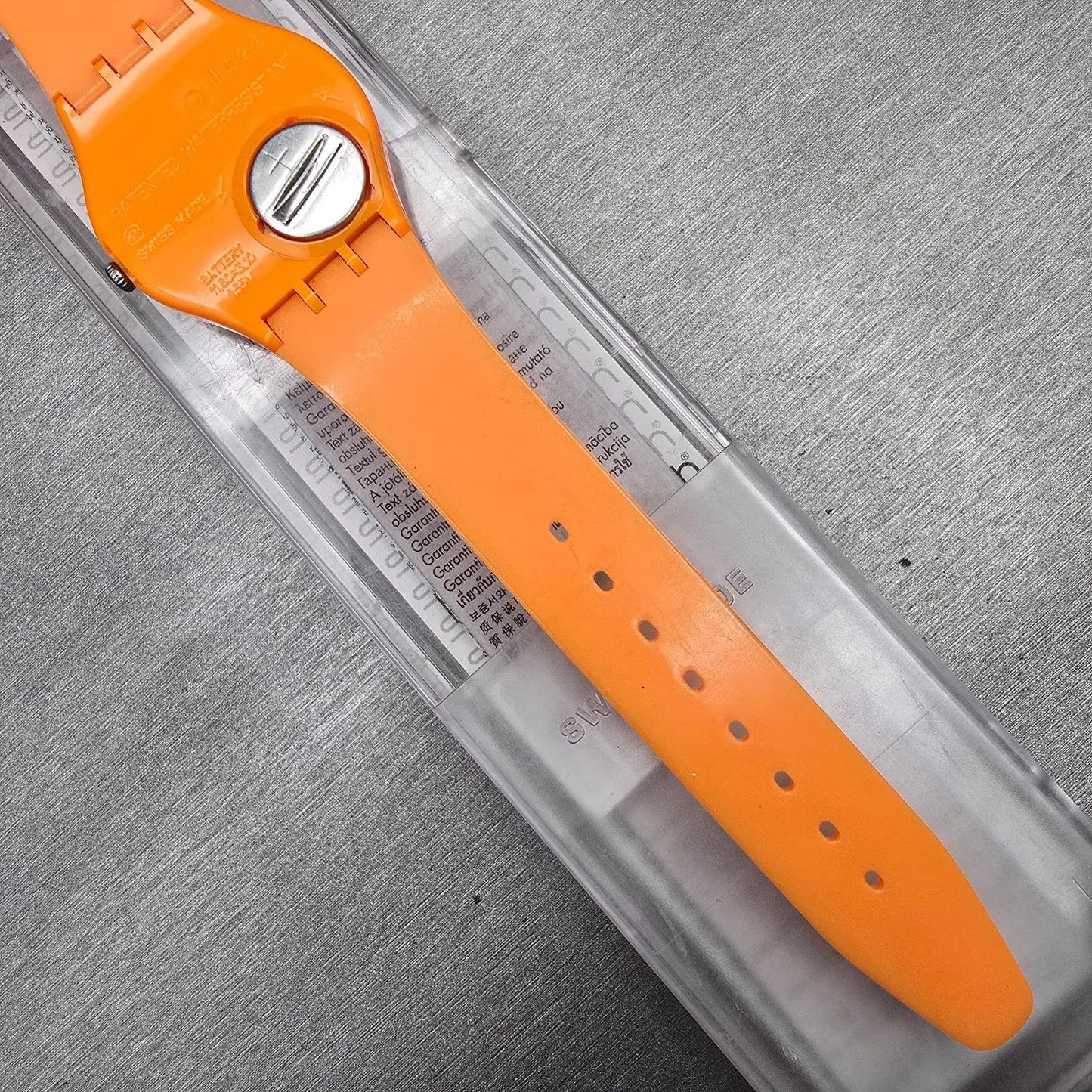 Swatch Fresh Papaya Watch Men 34mm Orange Dial Orange Tone GO105 New Battery9