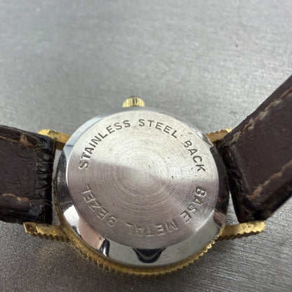 Lucien Piccard Liberty Coin Watch Women 24mm Gold Dial Gold Tone Manual Wind Run9