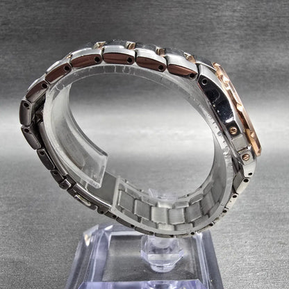 Seiko Coutura Watch Women 29mm MOP Dial Two Tone Date Round 7N82-0FR0 New Batt8