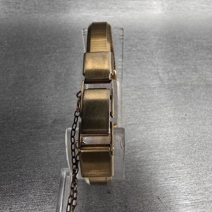 Citizen CQ Watch Women 13mm Gold Dial Gold Tone Rectangle 2250-242068 New Batt7