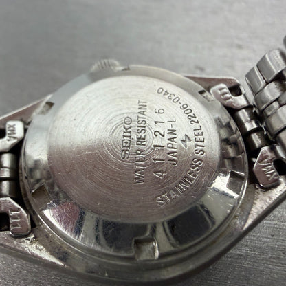 Seiko Automatic Watch Women 27mm Green Dial Silver Tone Daydate 2206-0340 PARTS10