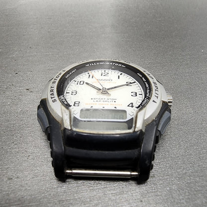 Casio Illuminator WS300 Watch Men 42mm White Dial Black Analog Digital New Batt2
