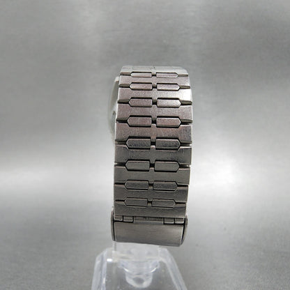 Ricoh Analog Digital Watch Men 33mm Blue Dial Steel Rectangle  PARTS