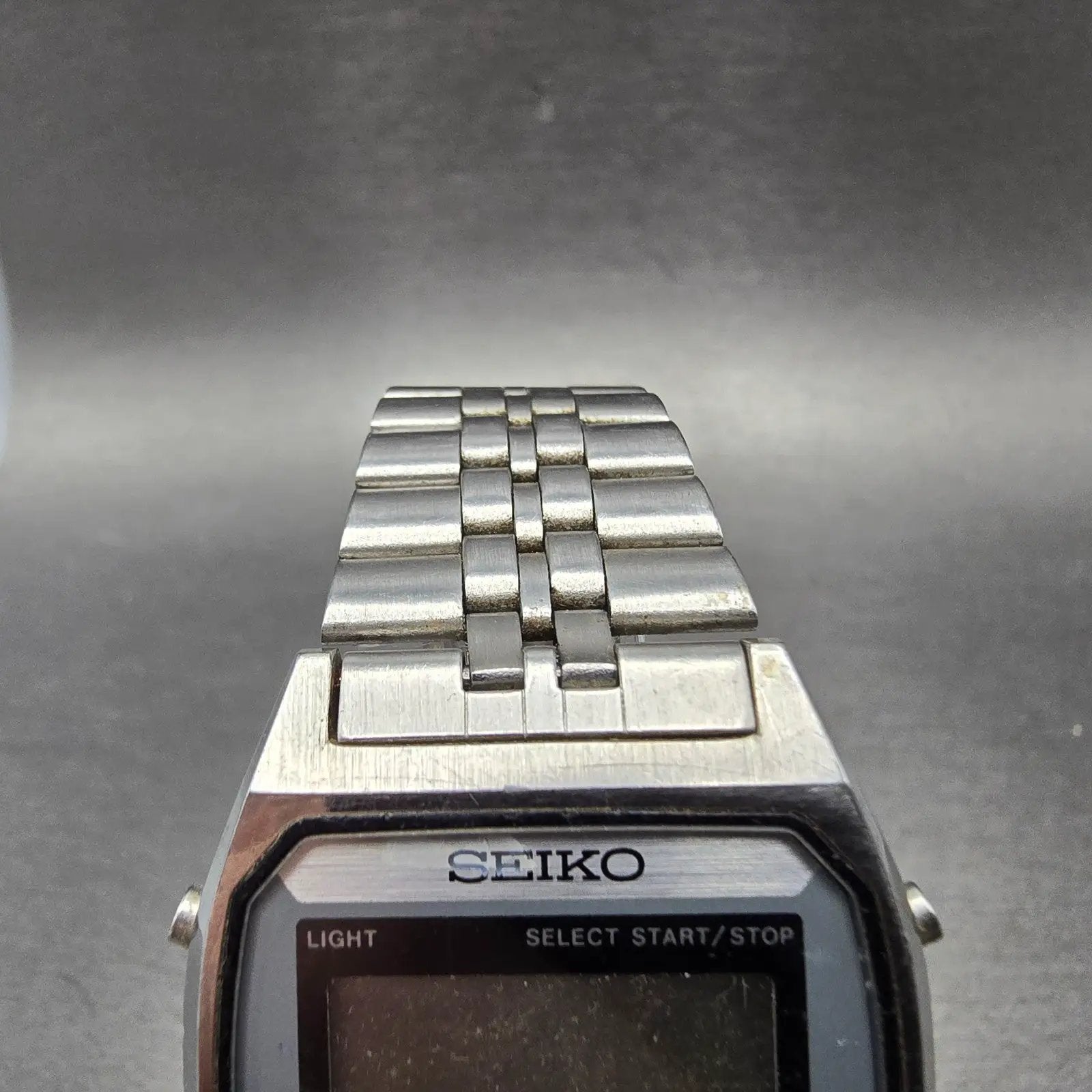 Seiko Watch Men 33mm Silver Digital Alarm Chronograph A904 PARTS Vintage5