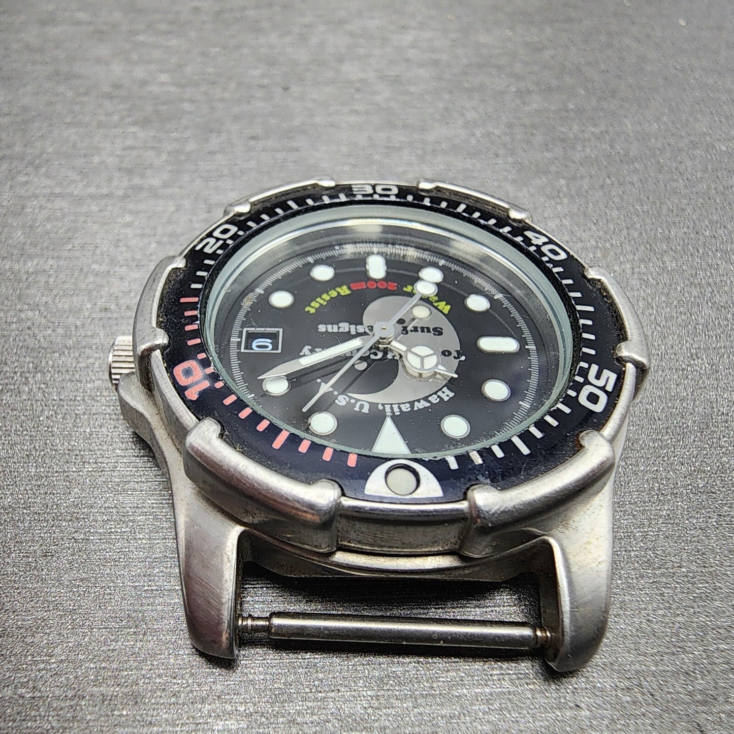 Orient Town & Country Surf Design Dive Watch Men 36mm Black Dial Silver NewBat114