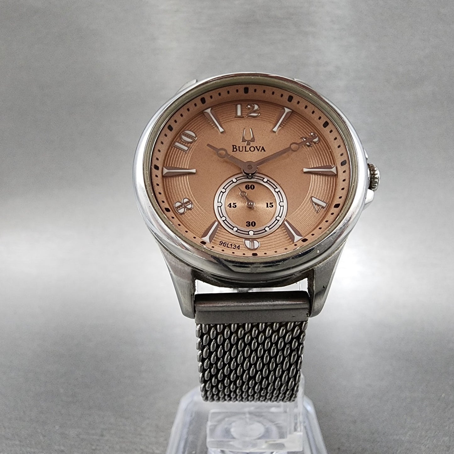 Bulova Adventurer Watch Women 32mm Pink Dial Silver Tone Small Seconds New Batt5
