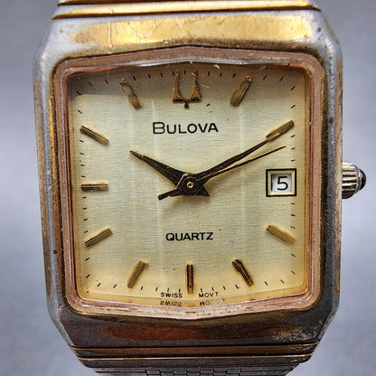 Bulova Watch Women 22mm Champagne Dial Gold Tone Octagon VTG New Battery1